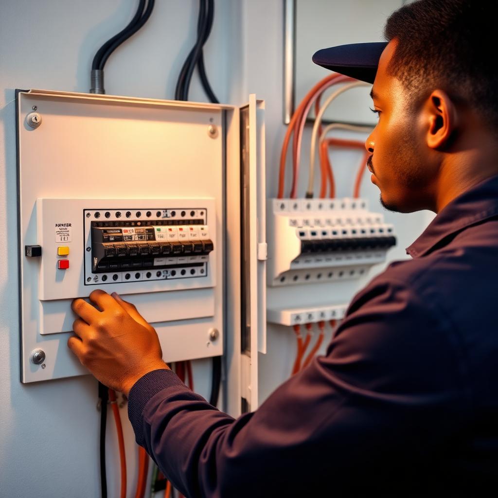 Distribution Board — Labelled, load-balanced DB with proper protection devices.